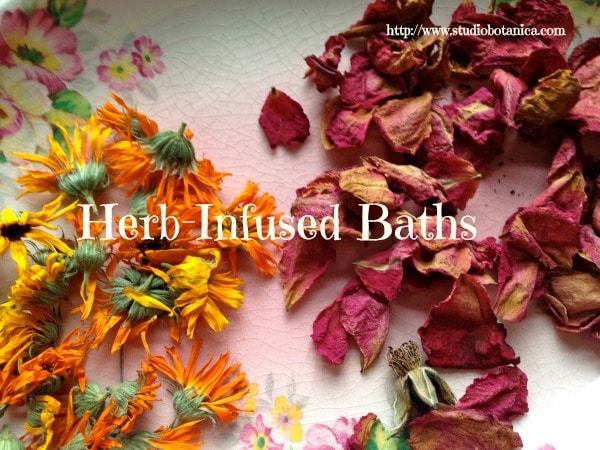 Herb-Infused gifts include delightful herb-infused baths!