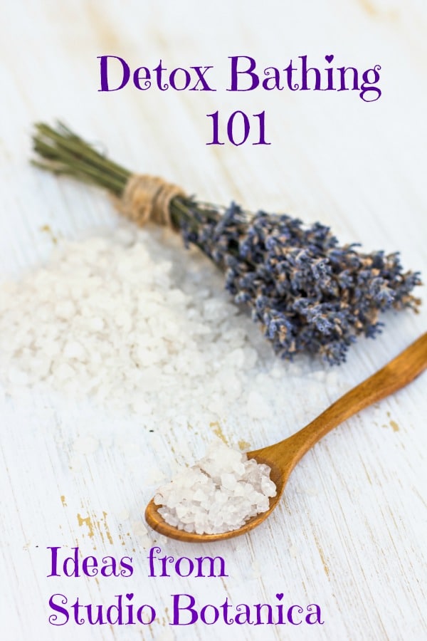 sea ​​salt bath with lavender on the table