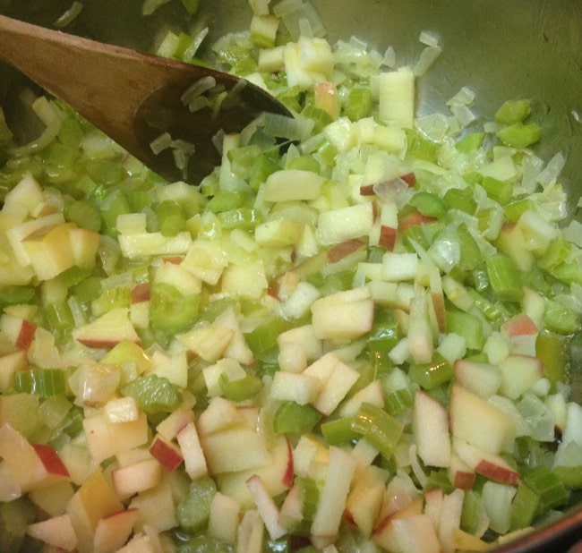 Gluten Free Stuffing with onions celery apple