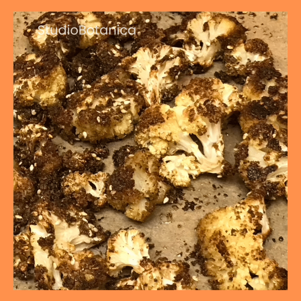 Cauliflower with Zaatar on sheet tray