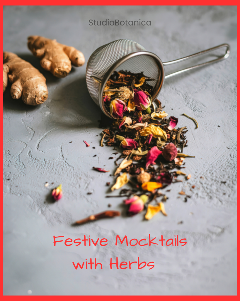 Festive mocktails with herbs